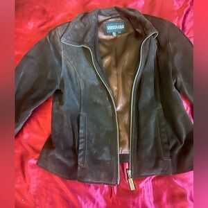 Kenneth Cole Reaction Brown Suede Leather Jacket